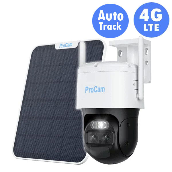 ProCam Ai Track LTE Dual-Lens 4G PTZ Camera with Auto-Zoom Tracking + Solar Kit